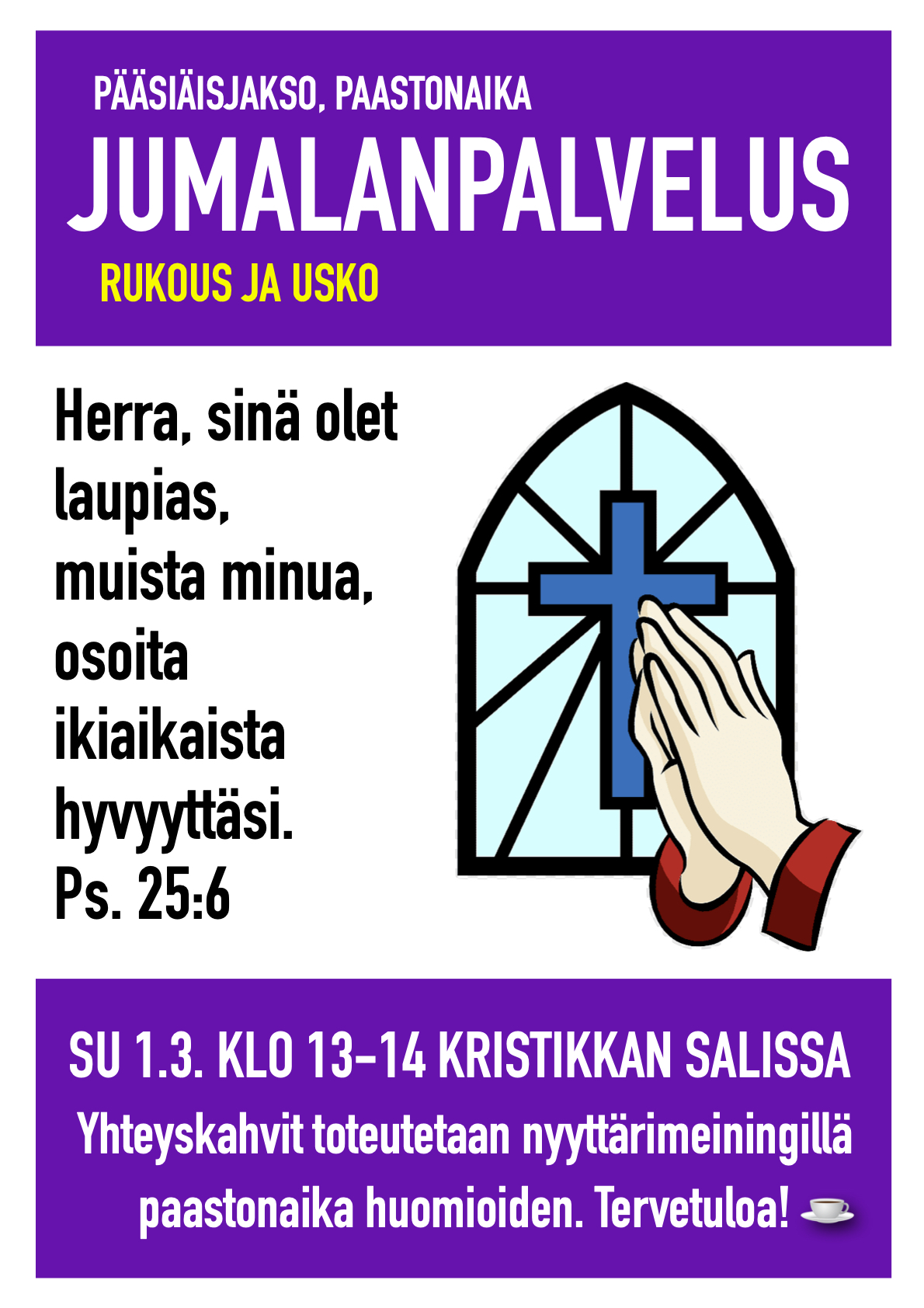 Tervetuloa jumalanpalvelukseen